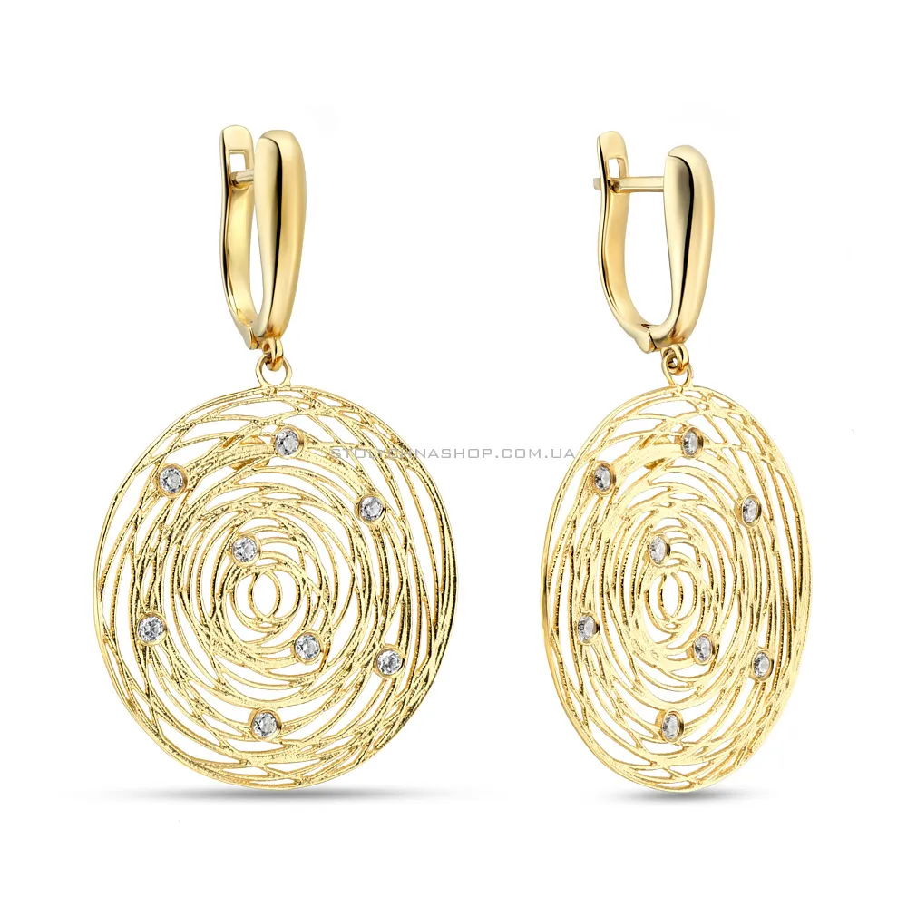 Золоті сережки Francelli з підвісками (арт. 106471ж) - 2 - цена