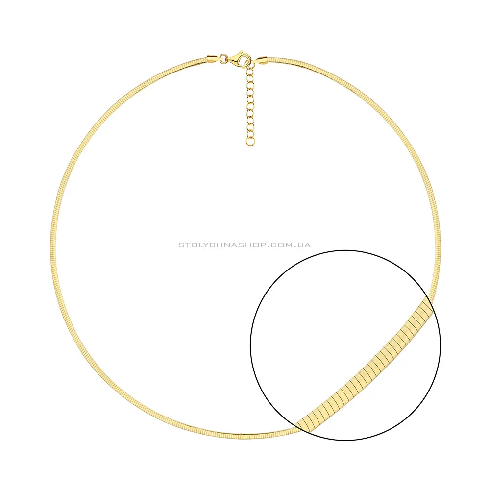 Серебряное колье-струна с желтым родированием (арт. 7507/1571ж) - цена