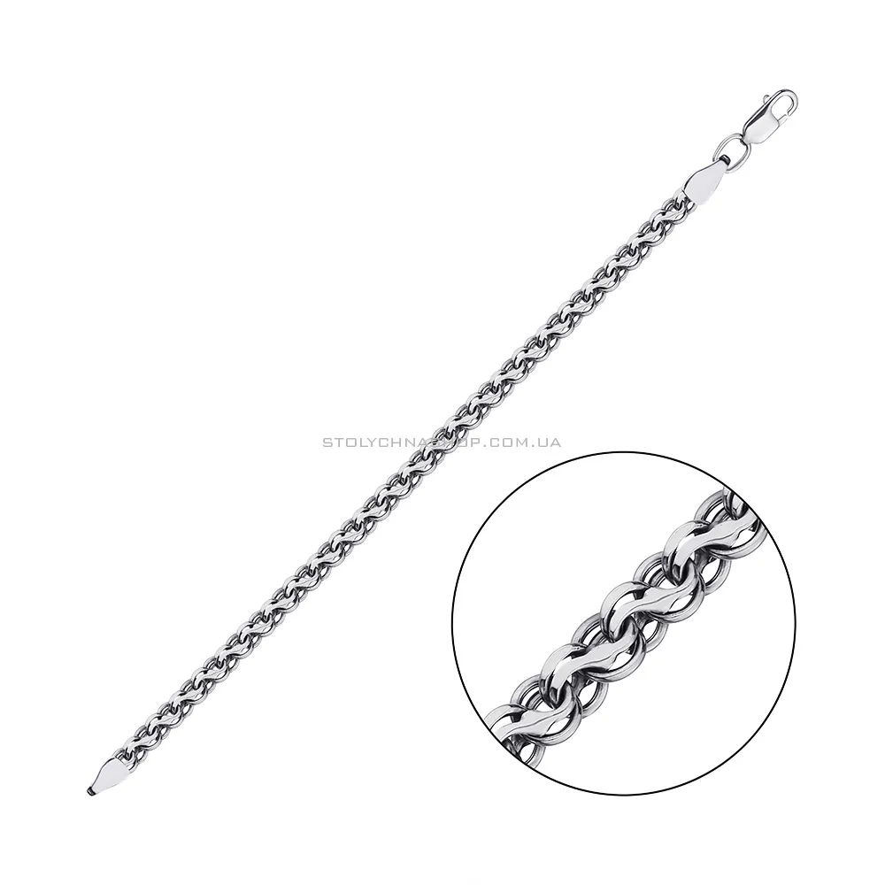 Срібний браслет плетіння Струмок (арт. 03115211ч) - цена