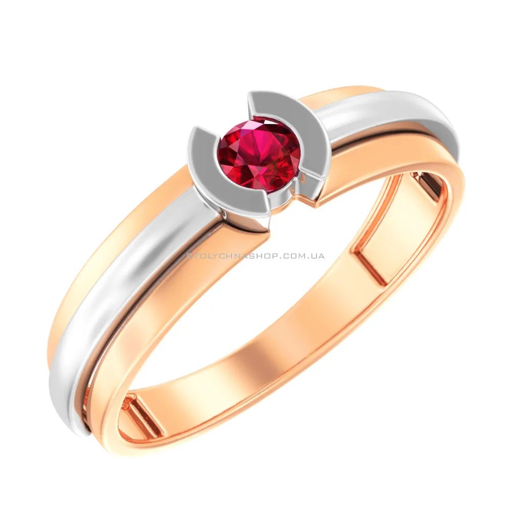 Золотое кольцо с рубином (арт. 141125Пр) - цена