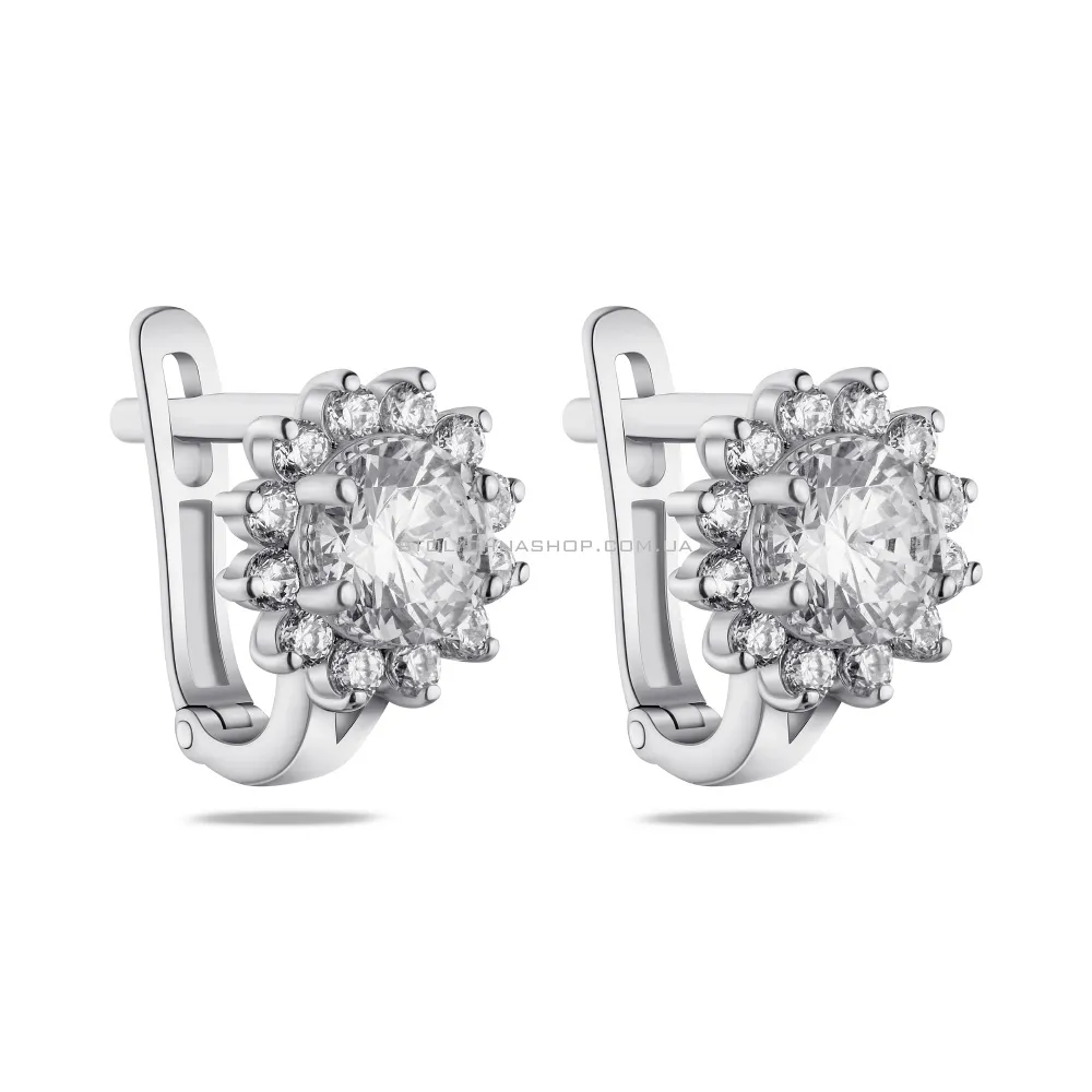 Сережки зі срібла з фіанітами (арт. 7502/1-0747.0.2) - цена