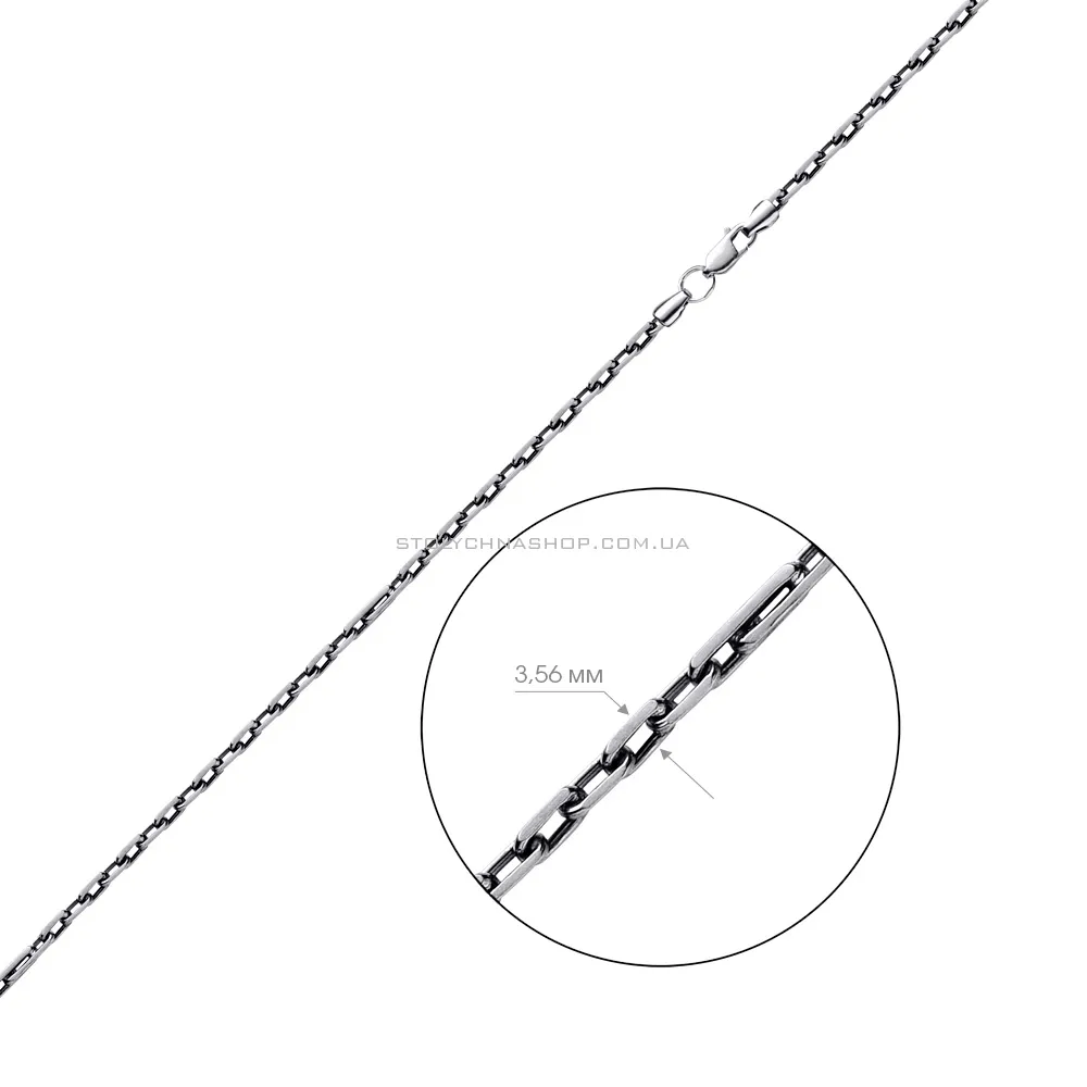 Срібний ланцюжок плетіння Якірне фантазійне (арт. 7908/1069-ч) - 2 - цена