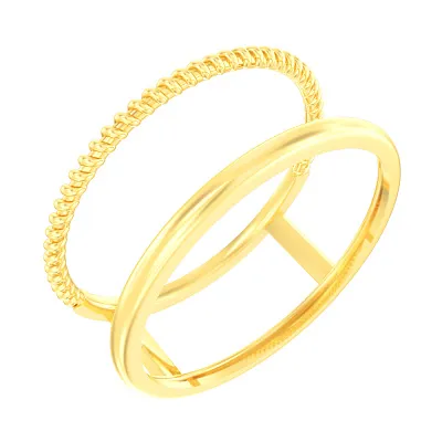 Двойное кольцо из желтого золота без камней (арт. 140913ж)