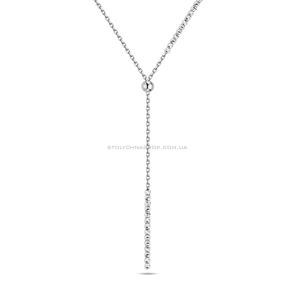Колье-галстук из белого золота с алмазной гранью (арт. 352712б) - цена