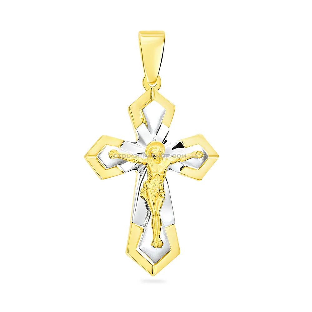 Православний хрестик з жовтого та білого золота (арт. 501575жбм) - цена