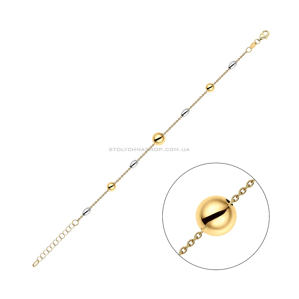 Золотий браслет в жовтому і білому кольорі металу (арт. 325449жб) - цена