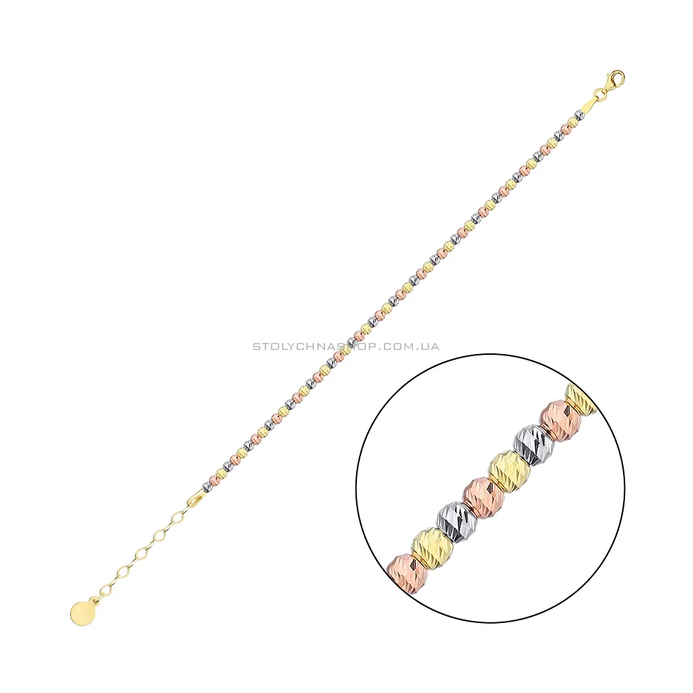 Срібний браслет з жовтим і червоним родіюванням (арт. 7509/3852жкб) - цена