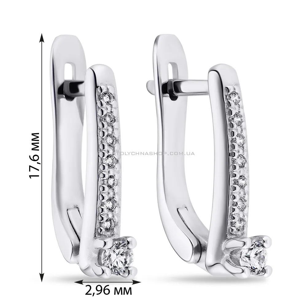 Срібні сережки з фіанітами (арт. 7502/21017р) - 2 - цена