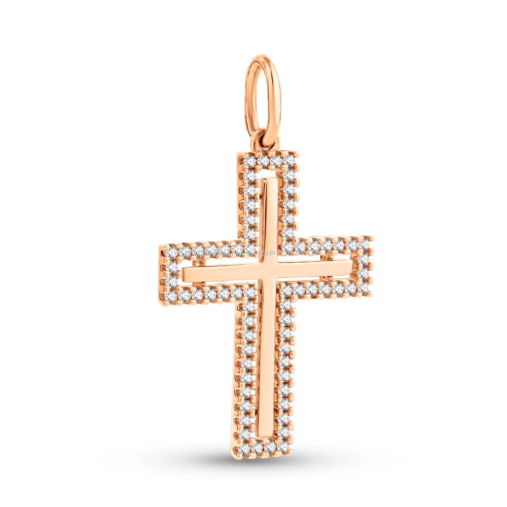 Золотий хрест з фіанітами (арт. 3105747101) - цена