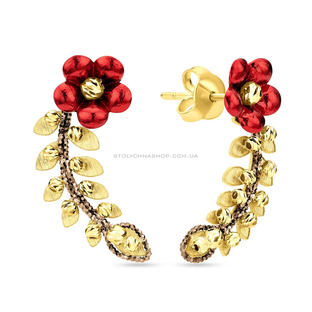 Золоті сережки Francelli «Квіти»  (арт. 109774жккр) - цена