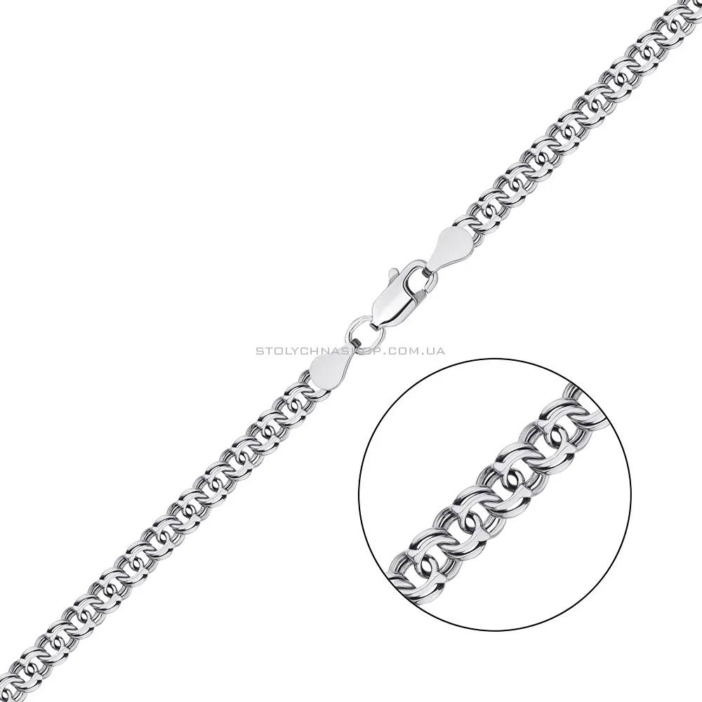 Срібний ланцюг плетіння подвійний бісмарк (арт. 03020420ч) - цена