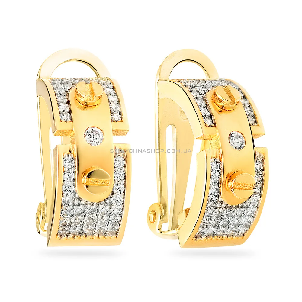 Золоті сережки з фіанітами  (арт. 104313ж) - цена
