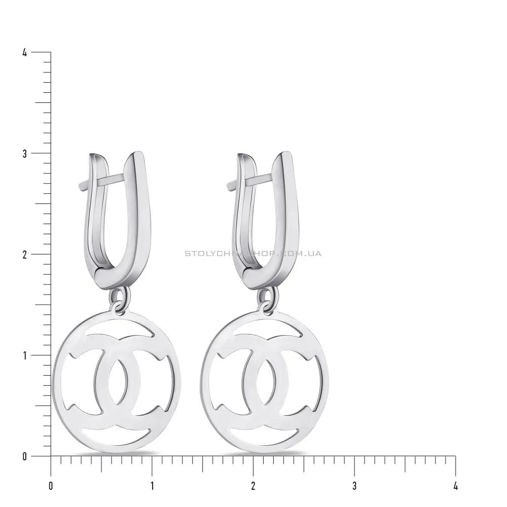 Срібні сережки-підвіски  (арт. 7502/4062/15) - 2 - цена