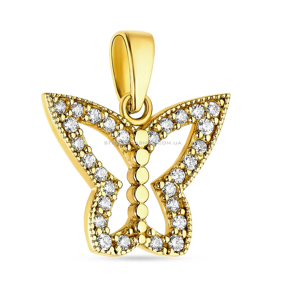 Підвіска золота «Метелик» з фіанітами (арт. 421521ж) - цена