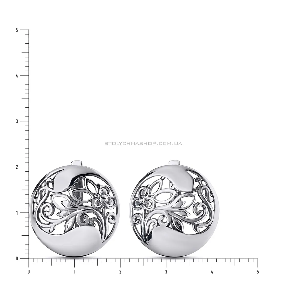 Срібні сережки без каменів (арт. 7902/2013) - 2 - цена