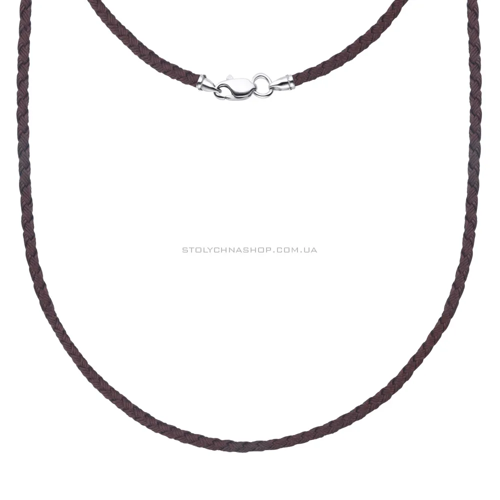 Шовковий ювелірний шнурок з срібним замком (арт. 7307/ш05/3кр) - цена