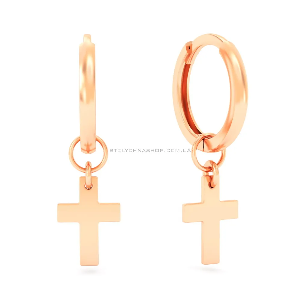 Золоті сережки з хрестиками  (арт. 110016) - цена