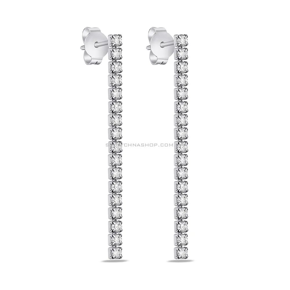 Срібні сережки пусети з фіанітами  (арт. 7518/6483/1) - цена