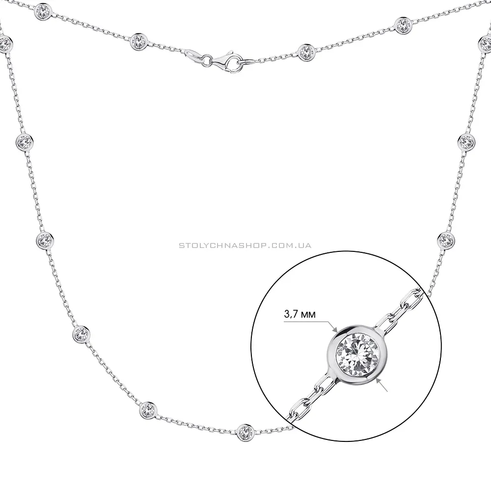 Колье из серебра с фианитами (арт. 7507/521) - 2 - цена