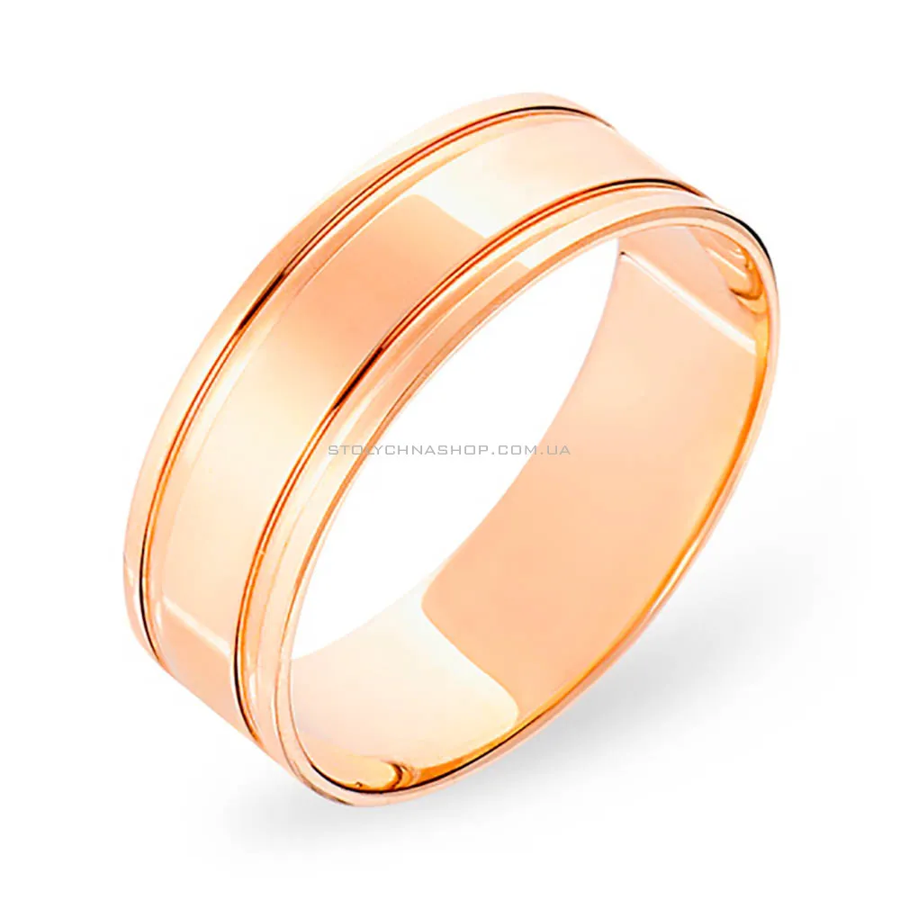 Классическое обручальное кольцо из красного золота (арт. 238021) - цена