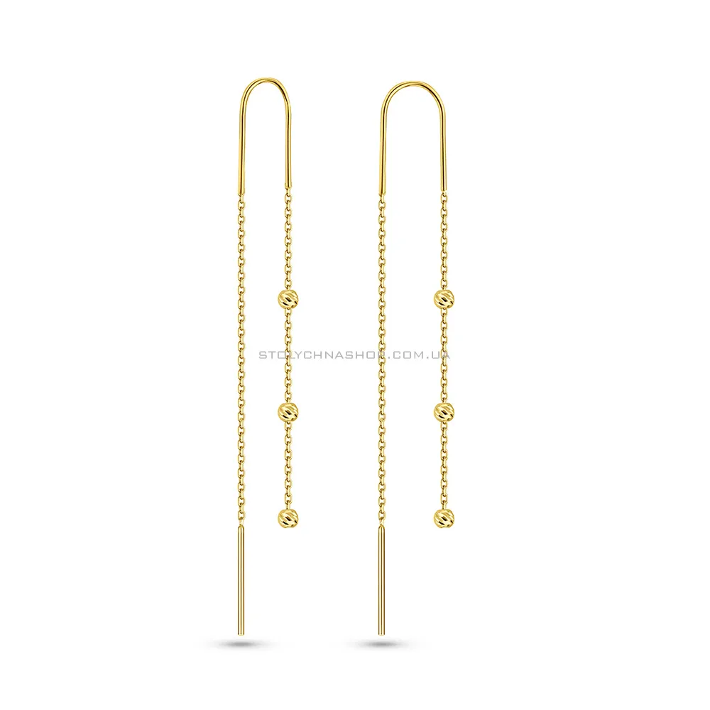 Сережки-протяжки з жовтого золота (арт. 110720ж) - цена