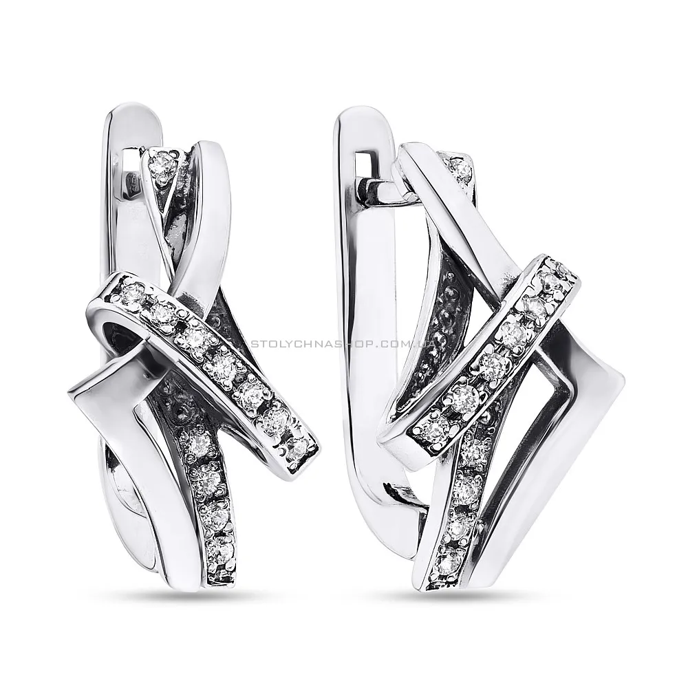 Срібні сережки з фіанітами (арт. 7902/1110688) - цена