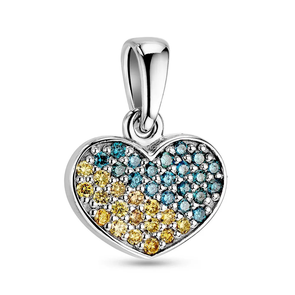 Золотой кулон  "Сердце"  с бриллиантами  (арт. 3190150202гж) - цена
