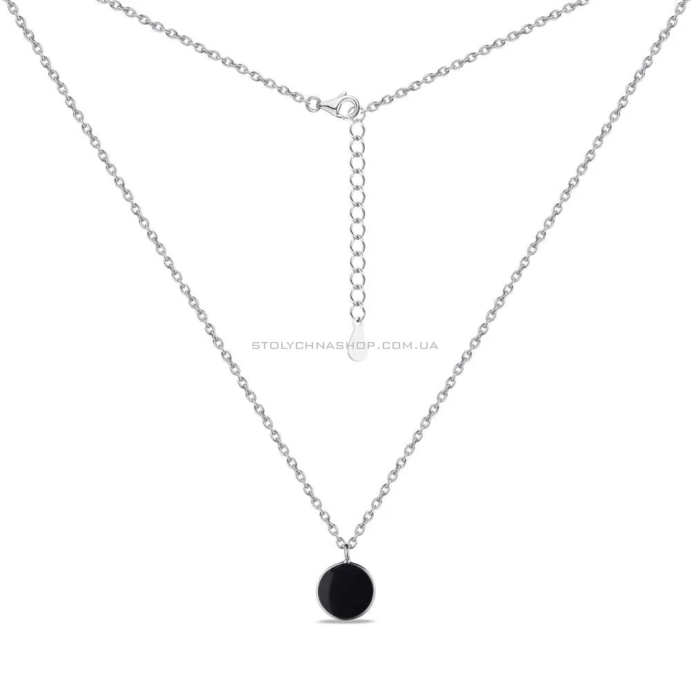 Кольє зі срібла Trendy Style з чорною емаллю (арт. 7507/1180еч) - 2 - цена