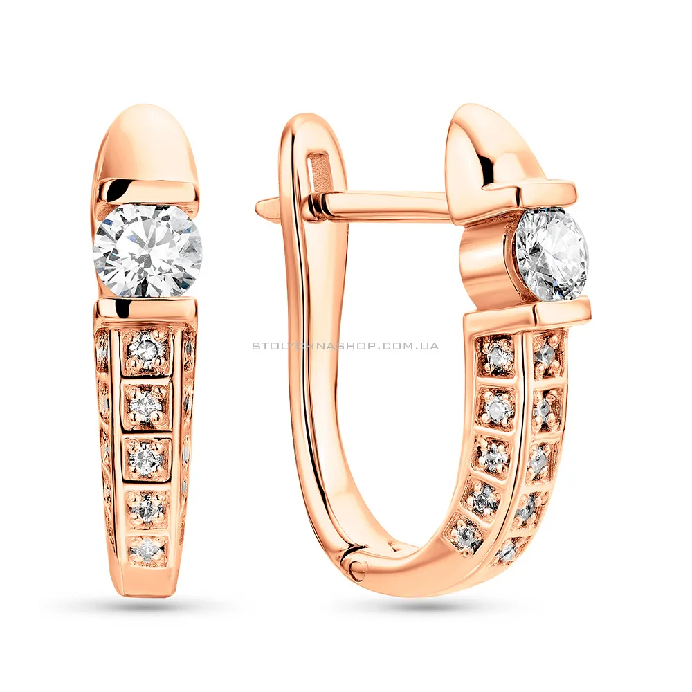 Золоті сережки з діамантами (арт. 2191430201) - цена