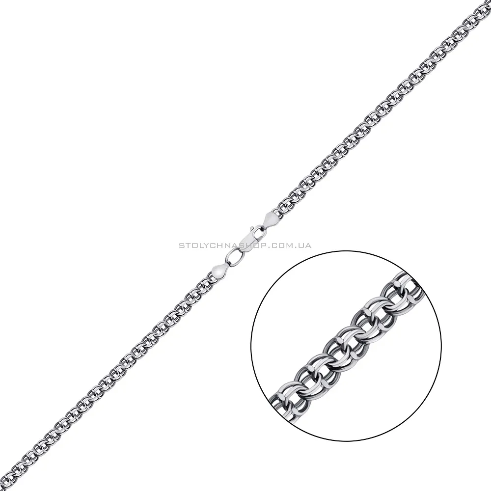 Срібний ланцюжок плетіння Бісмарк (арт. 0300328ч) - цена