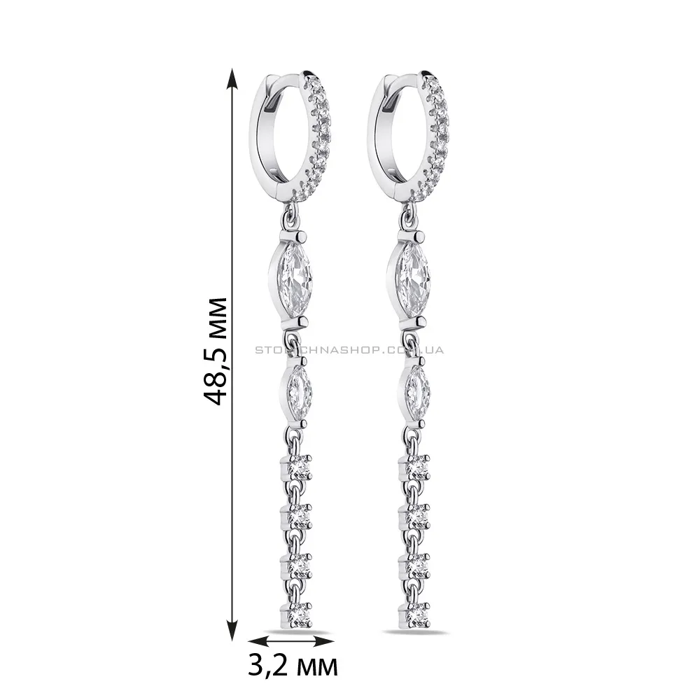 Срібні сережки-кільця з фіанітами (арт. 7502/9185/10)