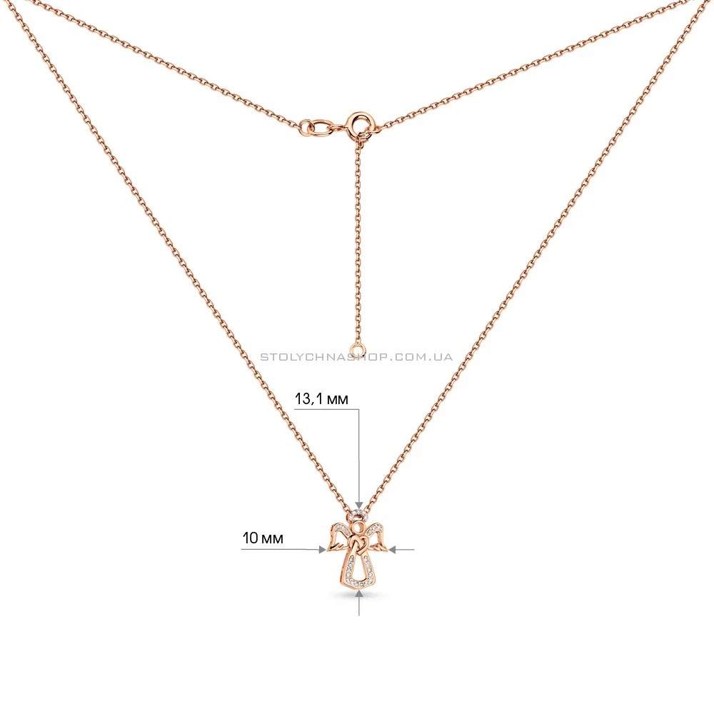 Золоте кольє Янгол з діамантами  (арт. Ц011379005/2)
