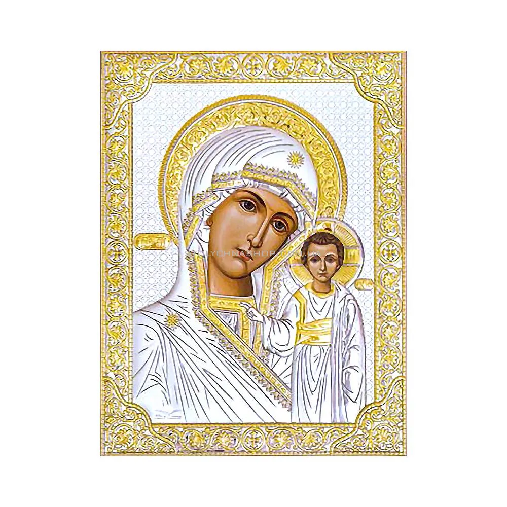 Ікона срібна Матір Божа Казанська (124х164 мм) (арт. P-4/002G/K.SC) - цена