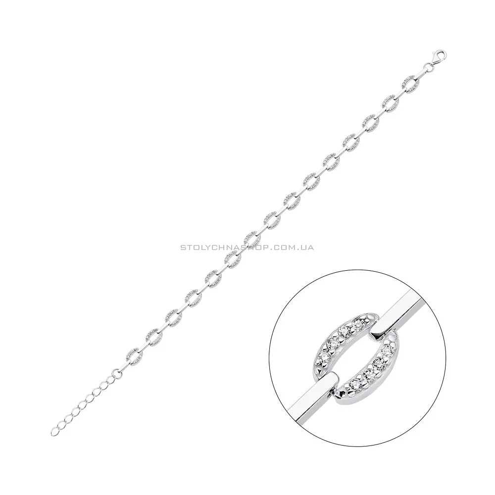 Срібний браслет з фіанітами  (арт. 7509/1005Бр) - цена
