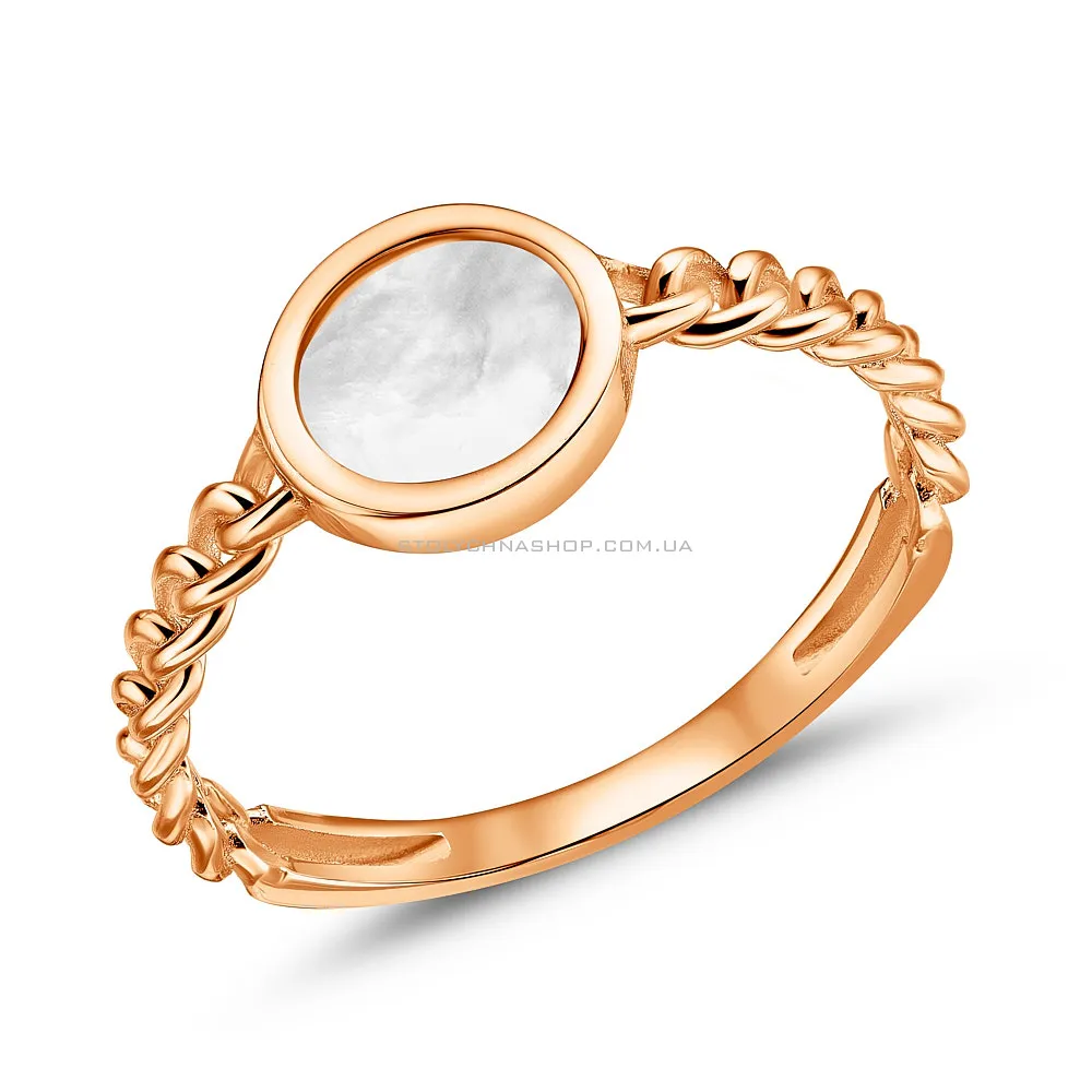 Золотое кольцо Лýна с перламутром (арт. 155938п) - цена