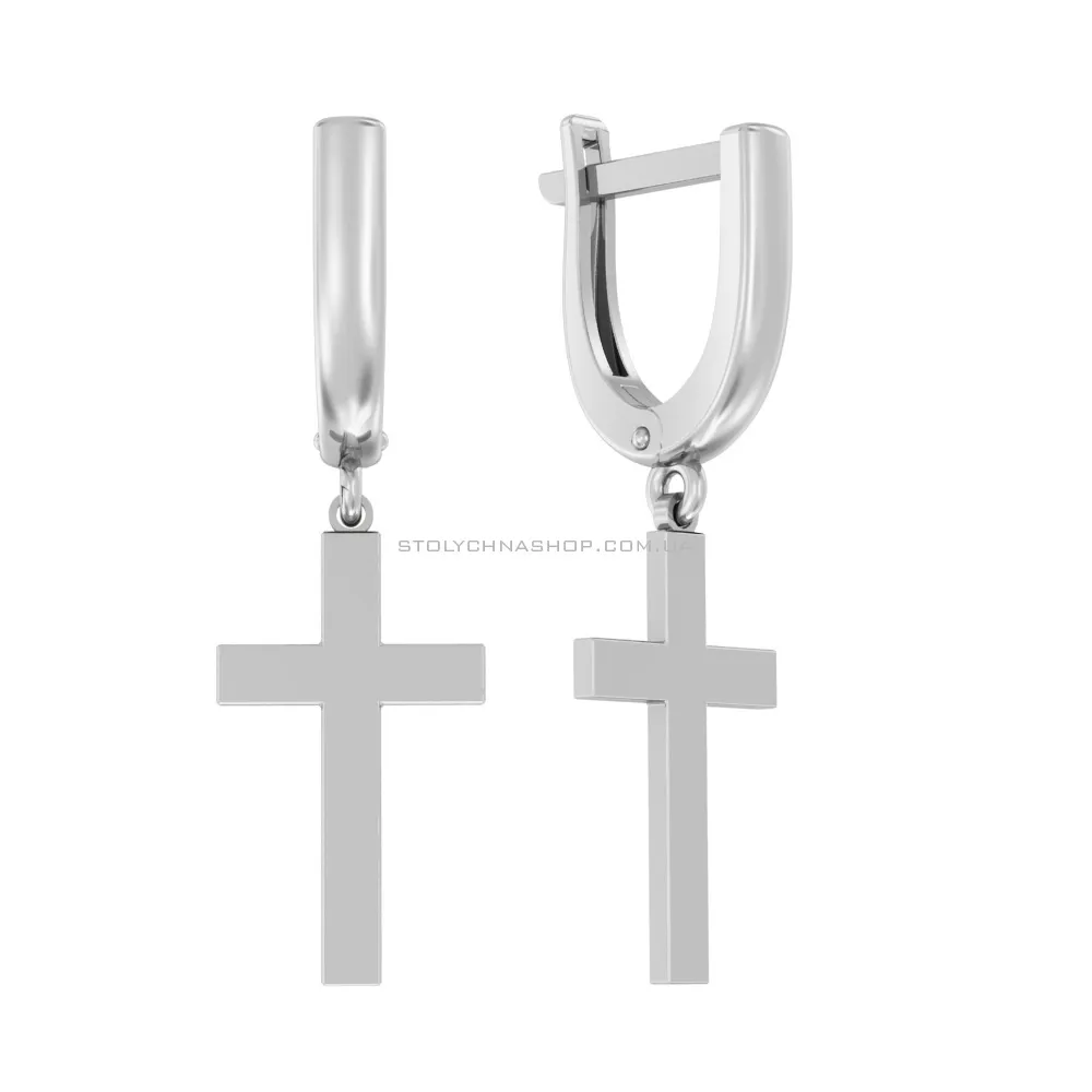 Срібні сережки-підвіски "Хрестики"  (арт. Х110516) - цена
