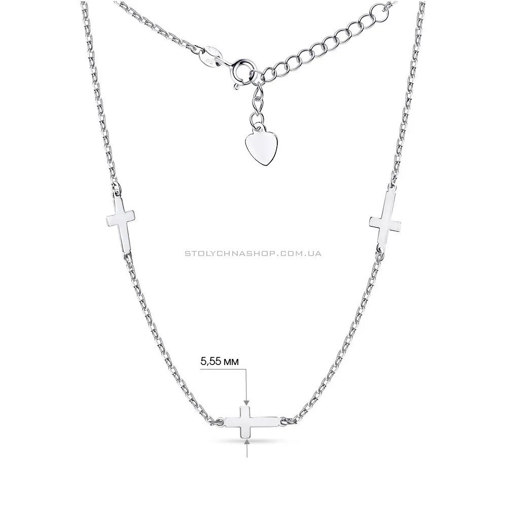 Срібне кольє з хрестиком (арт. 7507/784) - 3 - цена