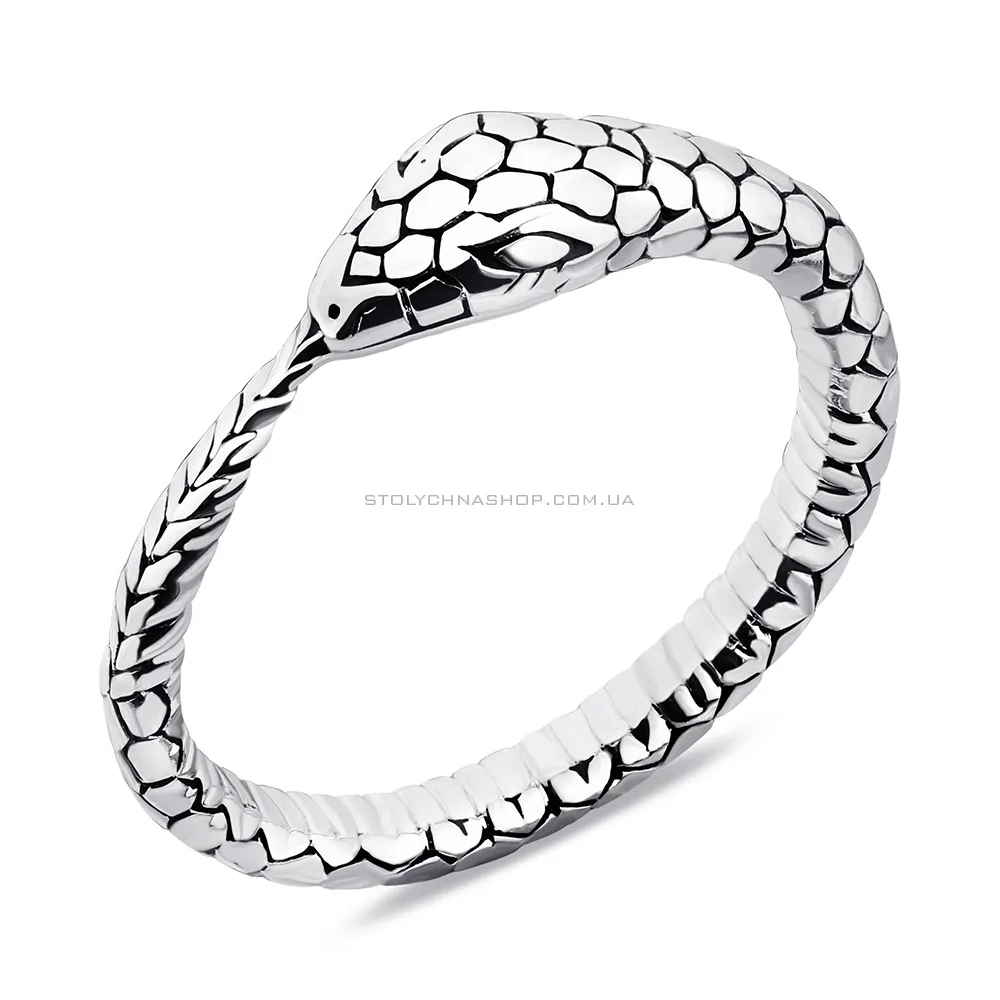Срібна каблучка Змія з чорнінням  (арт. 7901/6314) - цена