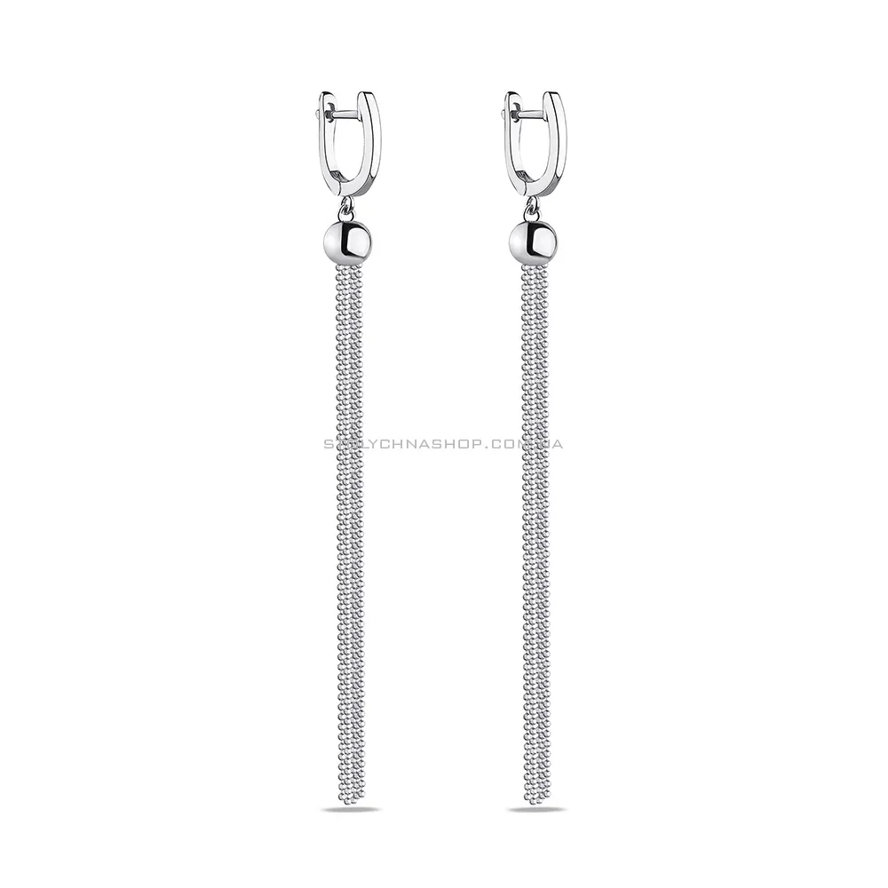 Довгі срібні сережки з підвісками (арт. 7502/4442) - цена