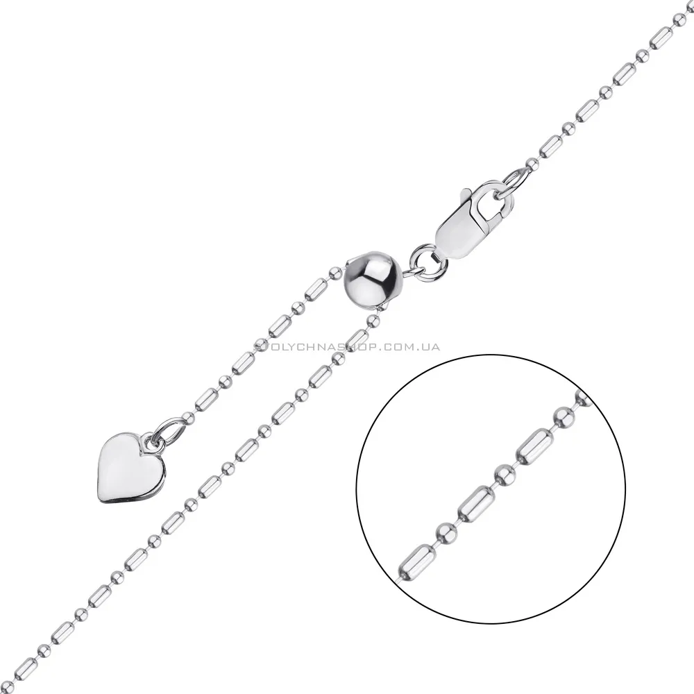 Ланцюжок зі срібла з регульованою довжиною плетіння Гольф фантазійний (арт. 03016303з) - цена