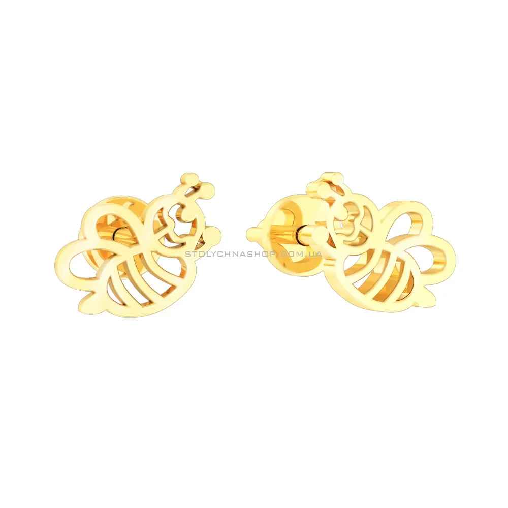 Золоті сережки пусети «Бджілки» (арт. 111063ж) - цена