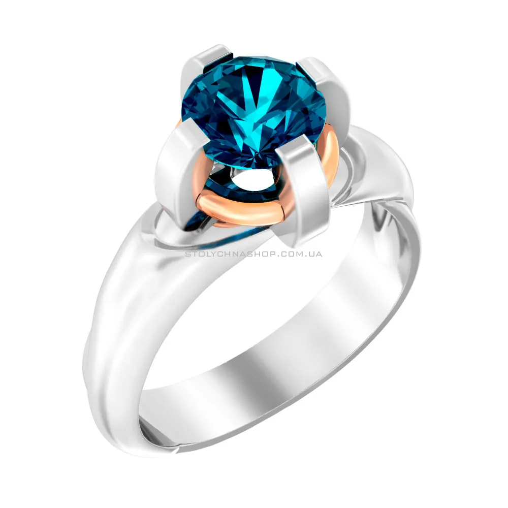 Золотое кольцо с топазом Blue Ocean (арт. 140744Пбл) - цена