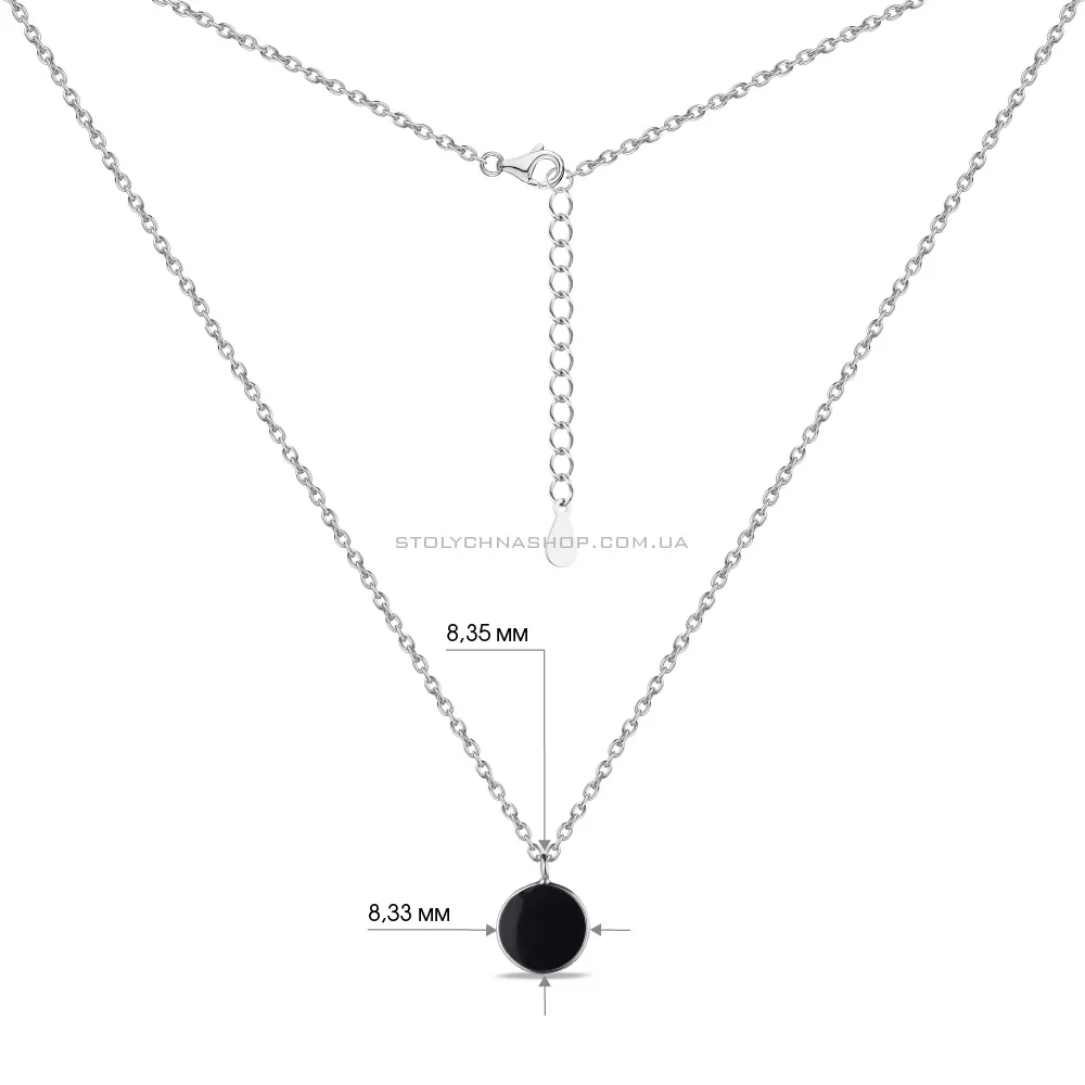 Кольє зі срібла Trendy Style з чорною емаллю (арт. 7507/1180еч) - 3 - цена