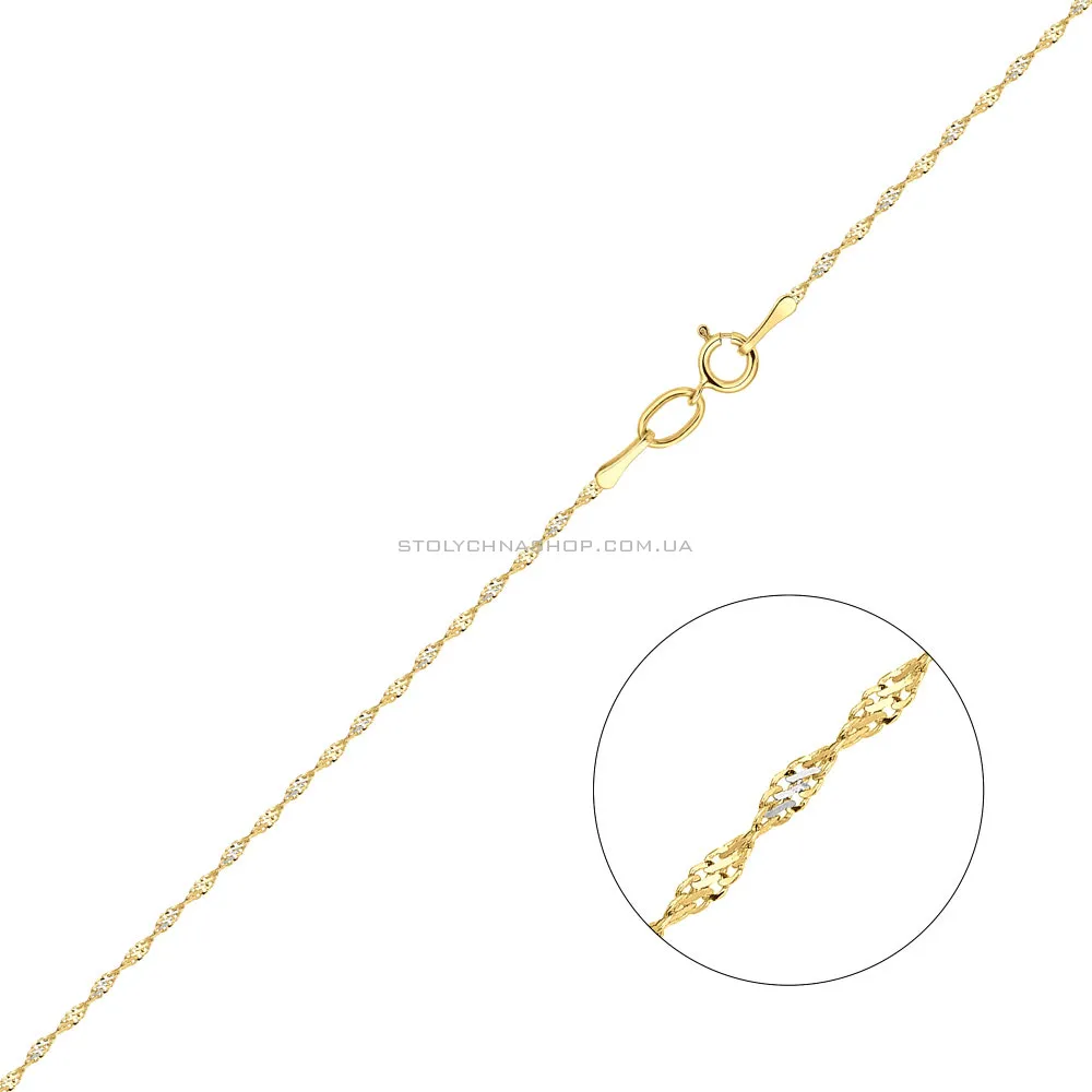 Золотий ланцюжок плетіння Ребекка з родіюванням  (арт. 308001жр) - цена