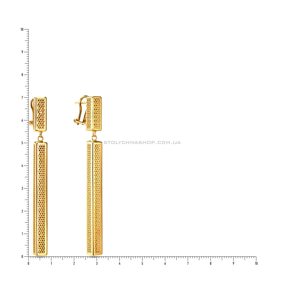Золоті сережки Francelli з підвісками (арт. 105140ж) - 2 - цена