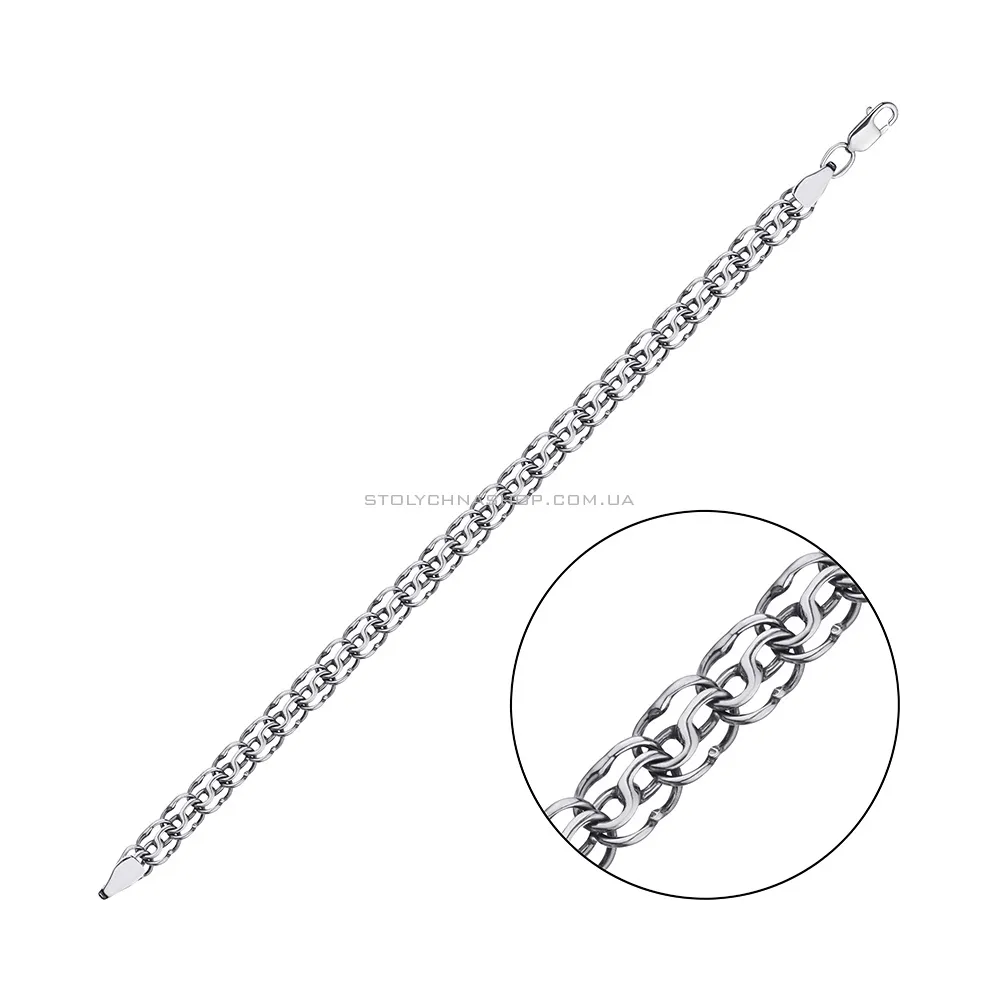 Срібний браслет плетіння Струмок (арт. 03113410ч)