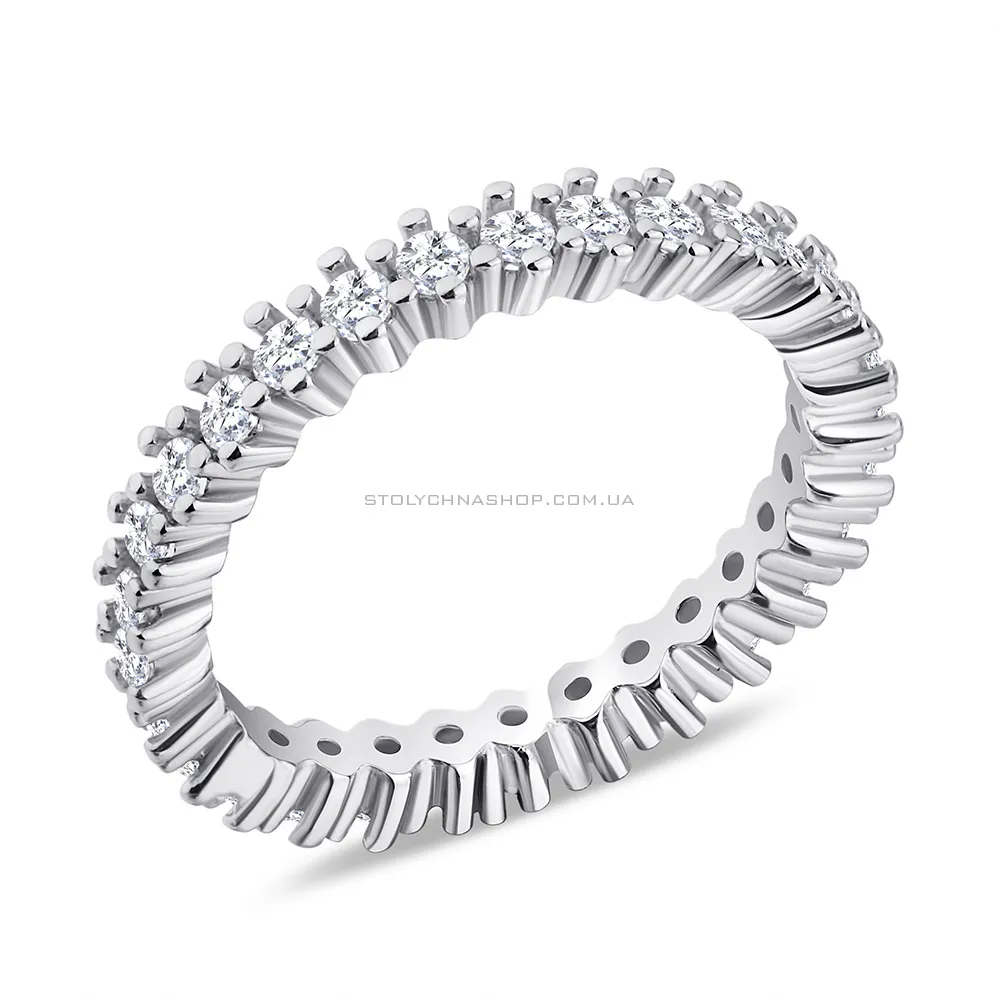 Срібна каблучка-доріжка з фіанітами (арт. 7501/5634) - цена