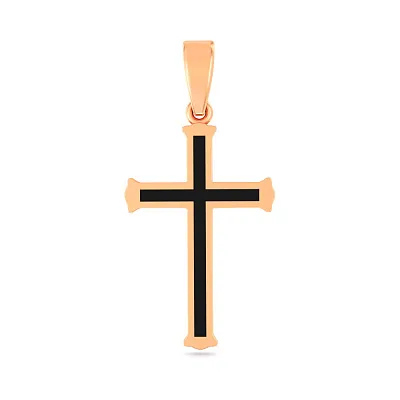 Крестик из красного золота с эмалью (арт. 440915еч)
