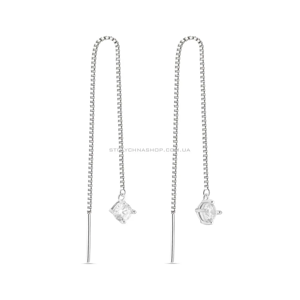 Сережки-протяжки зі срібла (арт. 7502/С2Ф/4020) - цена