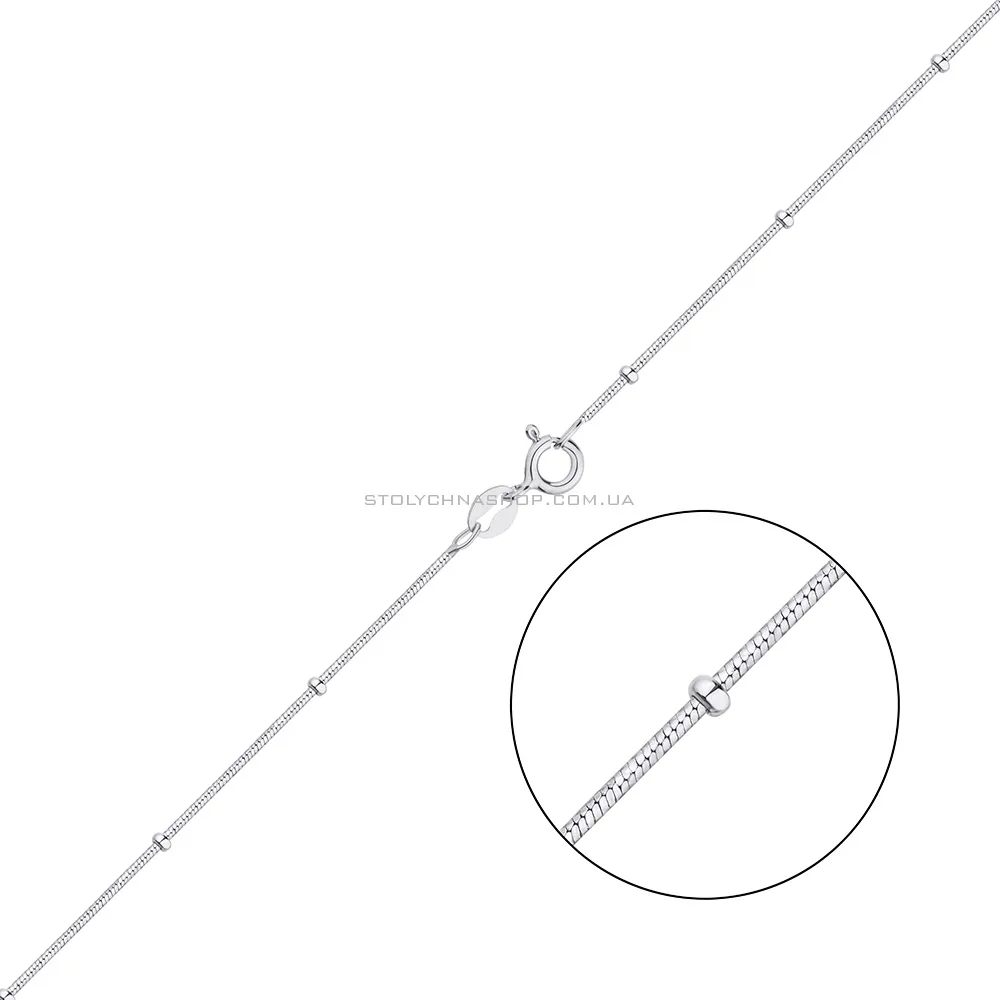 Срібний ланцюжок плетіння Снейк фантазійний (арт. 7508/223Р1/40) - цена
